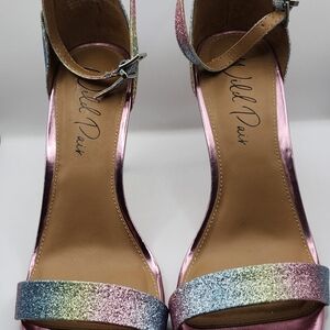 Wild Pair Women's Multicolor Glitter Heels